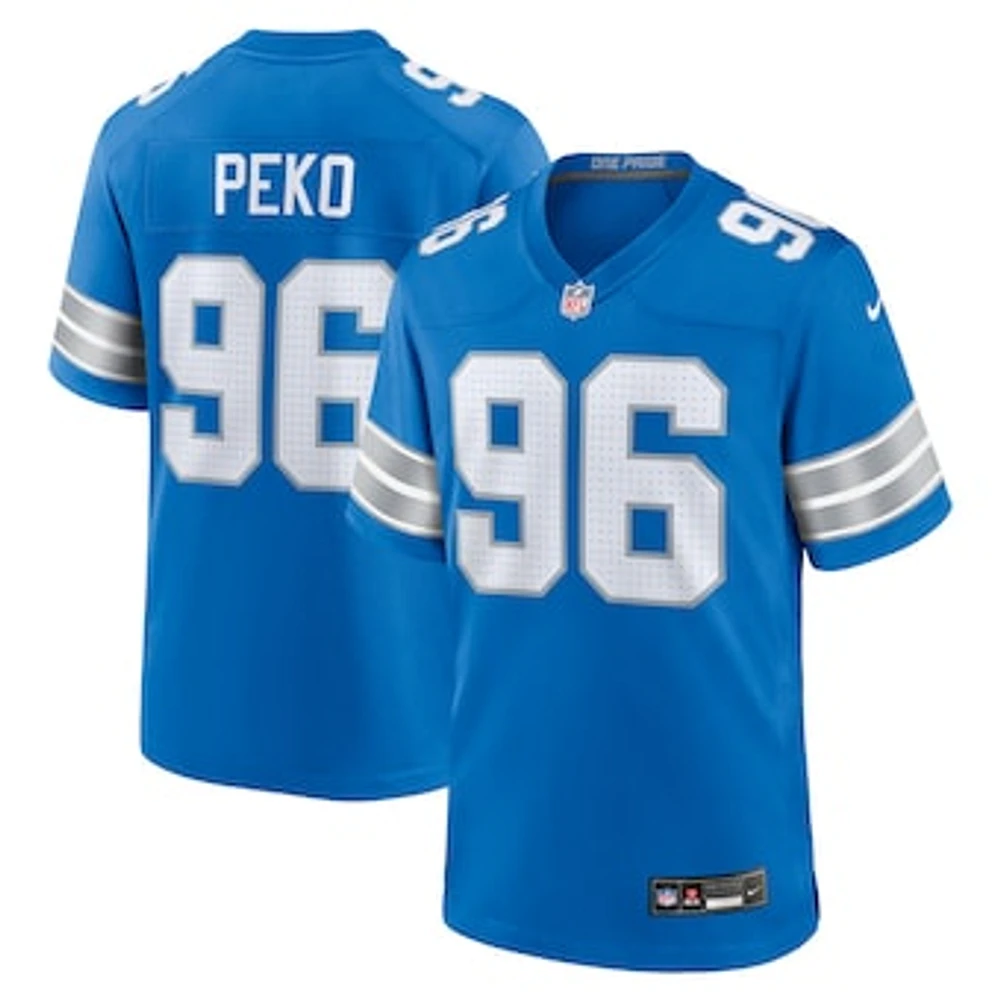 Men's Nike Kyle Peko  Blue Detroit Lions Game Jersey