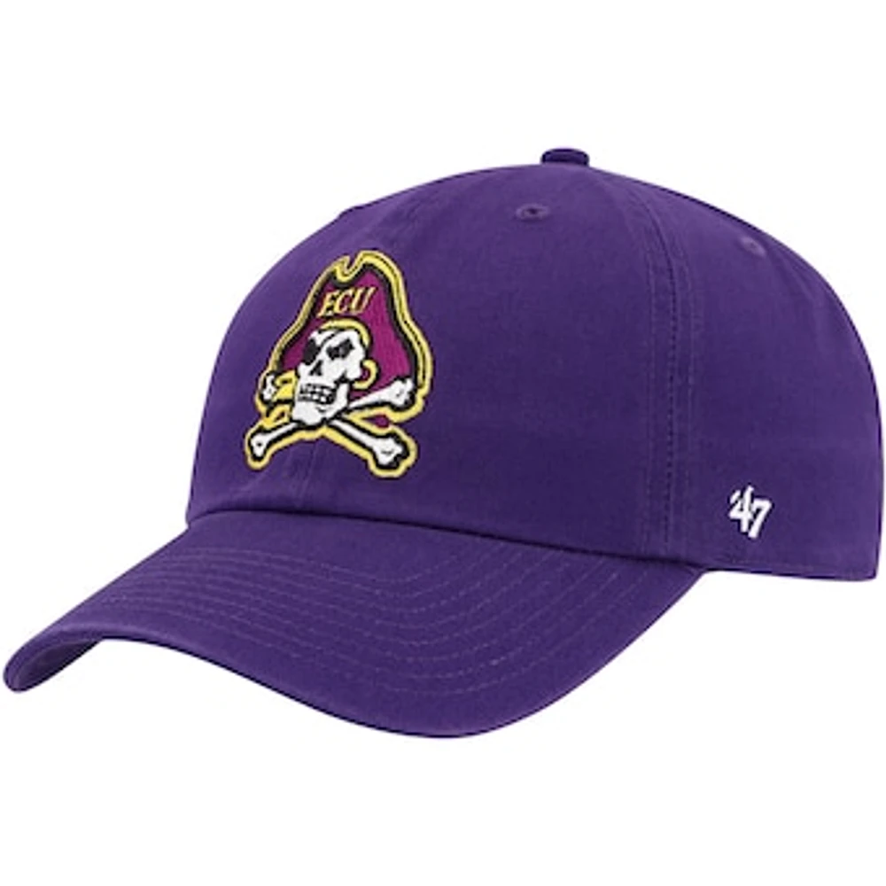 Men's '47 Purple ECU Pirates Clean Up Adjustable Hat