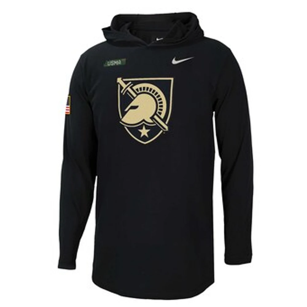 Men's Nike  Black Army Knights 2024 Military Appreciation Performance Long Sleeve Hoodie T-Shirt