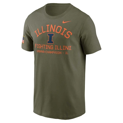 Men's Nike  Olive Illinois Fighting Illini 2024 Military Appreciation Performance T-Shirt