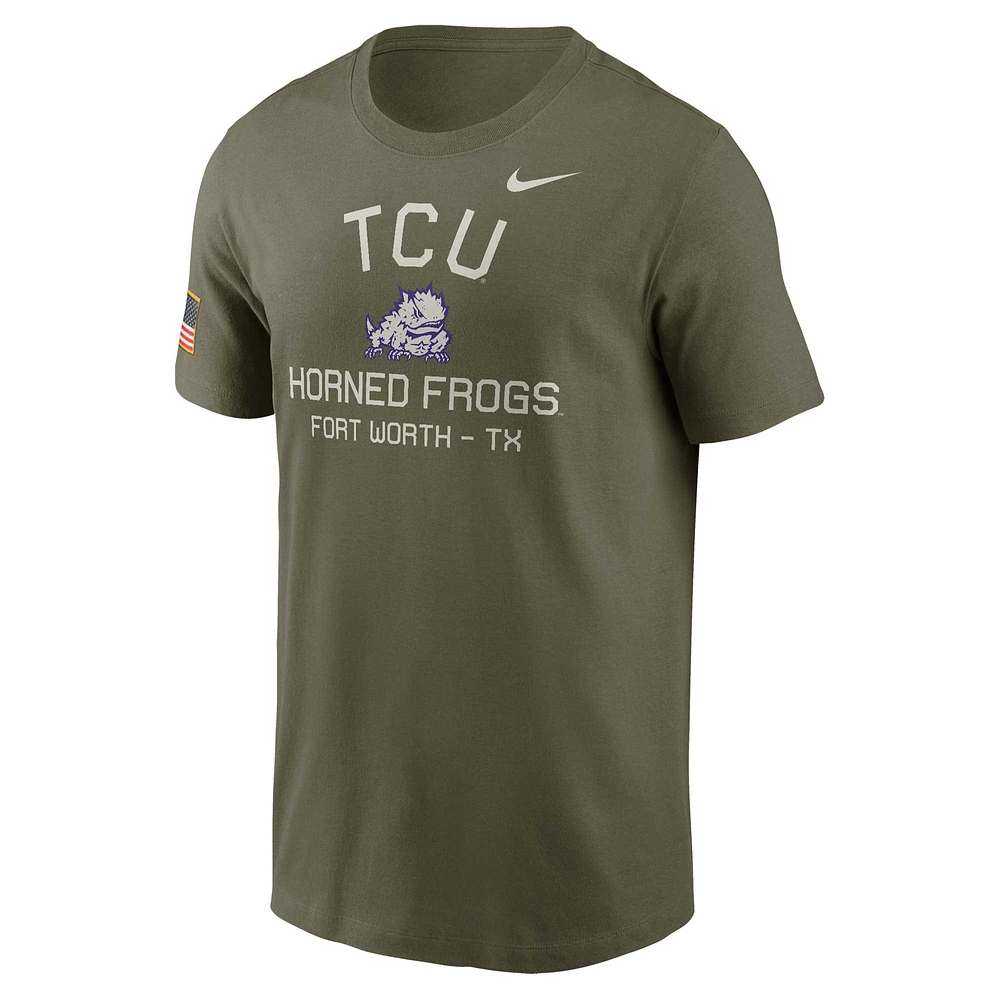 Men's Nike  Olive TCU Horned Frogs 2024 Military Appreciation Performance T-Shirt