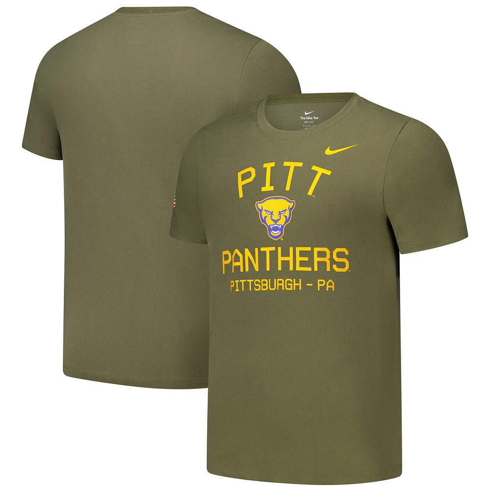 Men's Nike  Olive Pitt Panthers 2024 Military Appreciation Performance T-Shirt