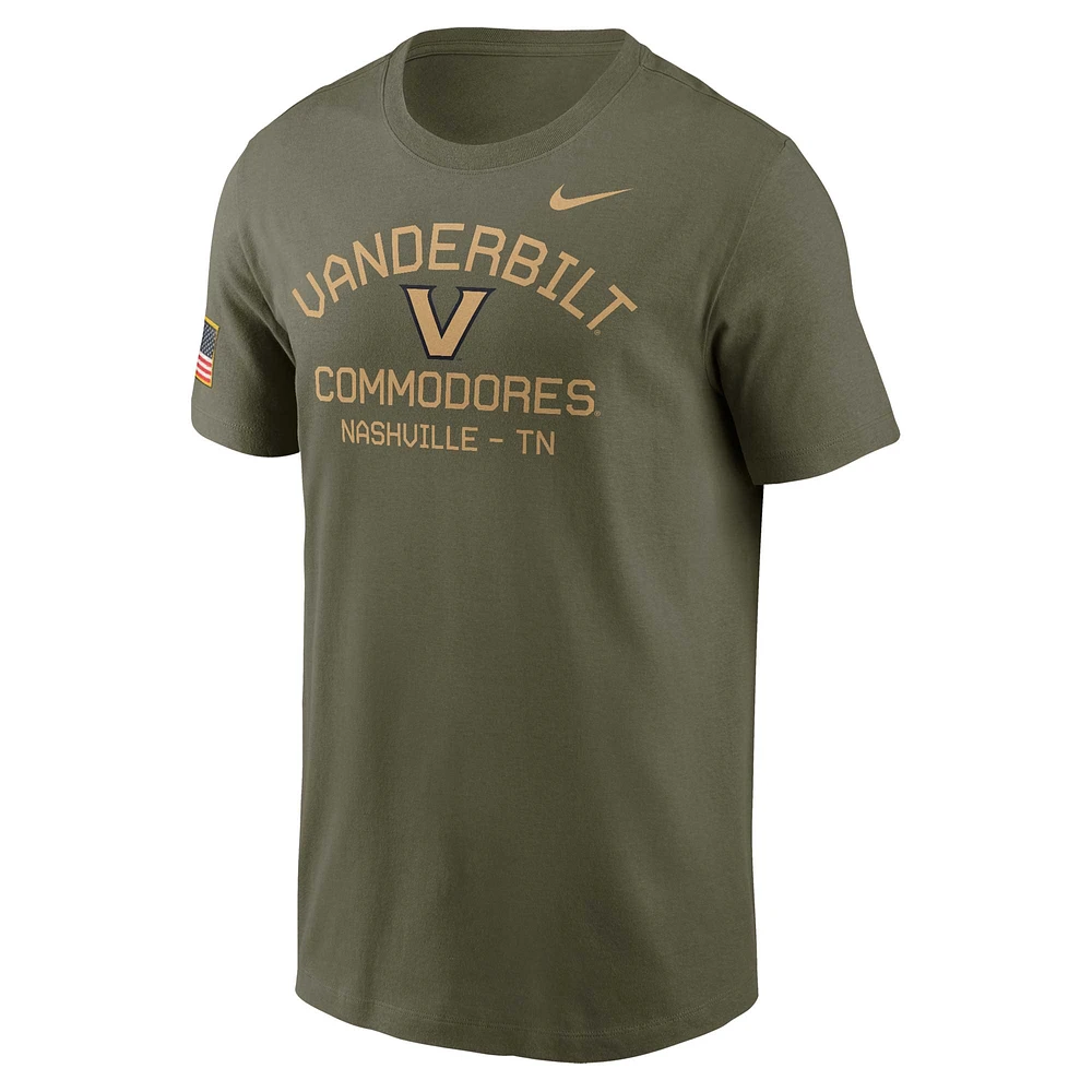 Men's Nike  Olive Vanderbilt Commodores 2024 Military Appreciation Performance T-Shirt