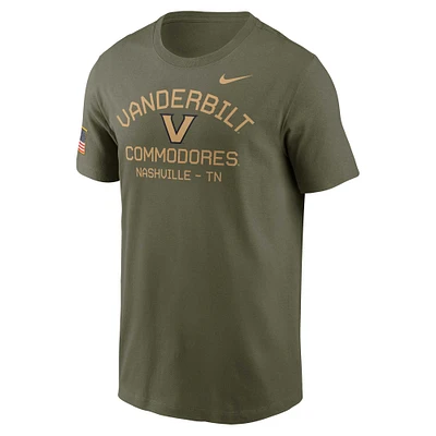 Men's Nike  Olive Vanderbilt Commodores 2024 Military Appreciation Performance T-Shirt