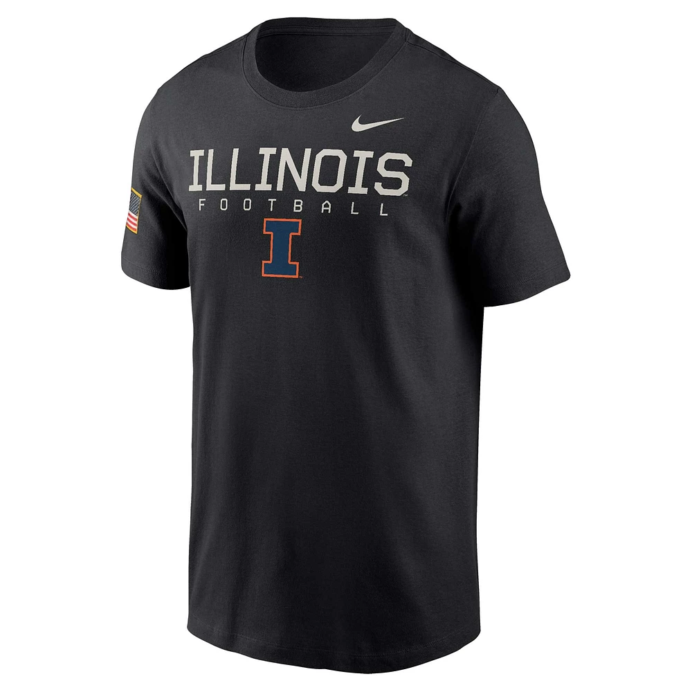 Men's Nike  Black Illinois Fighting Illini 2024 Military Appreciation Legend Performance T-Shirt