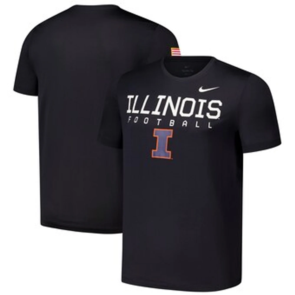 Men's Nike  Black Illinois Fighting Illini 2024 Military Appreciation Legend Performance T-Shirt