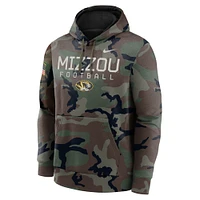 Men's Nike  Camo Missouri Tigers 2024 Military Appreciation Club Fleece Pullover Hoodie