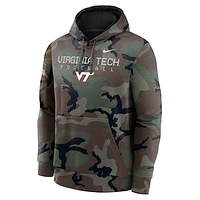 Men's Nike  Camo Virginia Tech Hokies 2024 Military Appreciation Club Fleece Pullover Hoodie