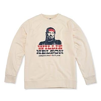 Men's American Needle Cream Willie Nelson Sunday Fleece Pullover Sweatshirt