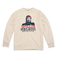 Men's American Needle Cream Willie Nelson Sunday Fleece Pullover Sweatshirt
