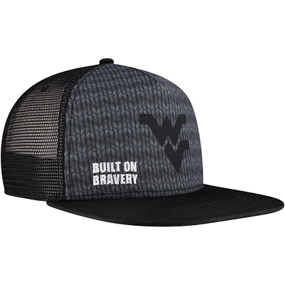 Men's Legacy Athletic Charcoal West Virginia Mountaineers Built on Bravery Shadow Snapback Hat