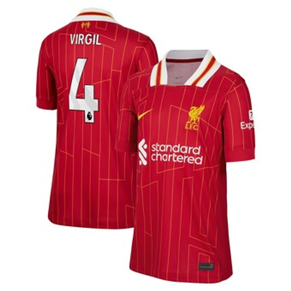 Youth Nike Virgil van Dijk Red Liverpool 2024/25 Home Replica Player Jersey