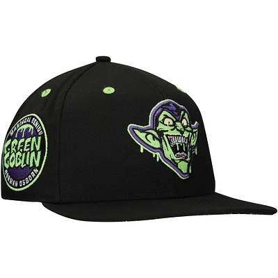 Men's Green Goblin Black Spider-Man Radioactive Glow-in-the-Dark Fitted Hat