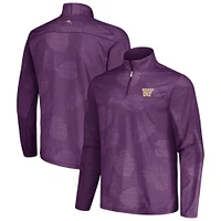 Men's Tommy Bahama Purple Washington Huskies Sport Delray Frond Quarter-Zip Jacket