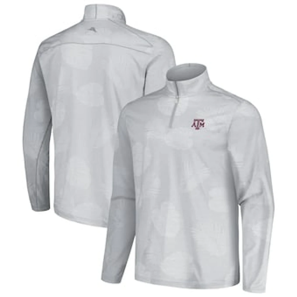 Men's Tommy Bahama Gray Texas A&M Aggies Sport Delray Frond Quarter-Zip Jacket