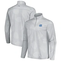 Men's Tommy Bahama Gray North Carolina Tar Heels Sport Delray Frond Quarter-Zip Jacket