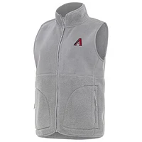 Women's Antigua Gray Arizona Diamondbacks Nostalgic Full-Zip Vest