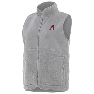 Women's Antigua Gray Arizona Diamondbacks Nostalgic Full-Zip Vest