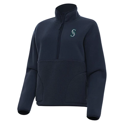 Women's Antigua Navy Seattle Mariners Figure Half-Zip Sweatshirt