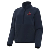 Women's Antigua Navy St. Louis Cardinals Figure Half-Zip Sweatshirt