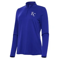 Women's Antigua Royal Kansas City Royals Reprocess Quarter-Zip Top