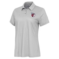 Women's Antigua White/Gray Cleveland Guardians Rings Polo