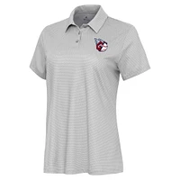 Women's Antigua White/Gray Cleveland Guardians Rings Polo