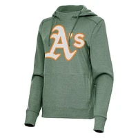 Women's Antigua Heather Green Athletics Justice Pullover Hoodie