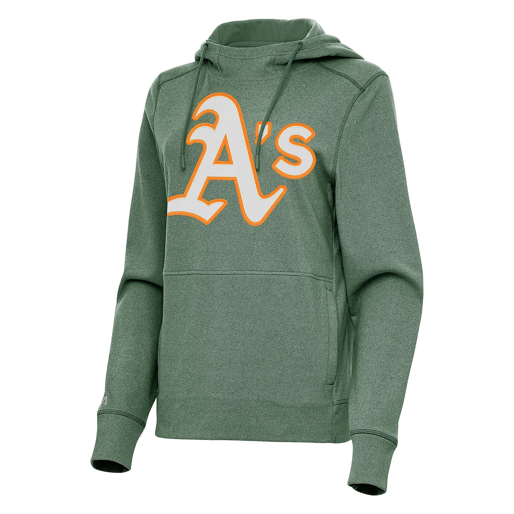 Women's Antigua Heather Green Athletics Justice Pullover Hoodie