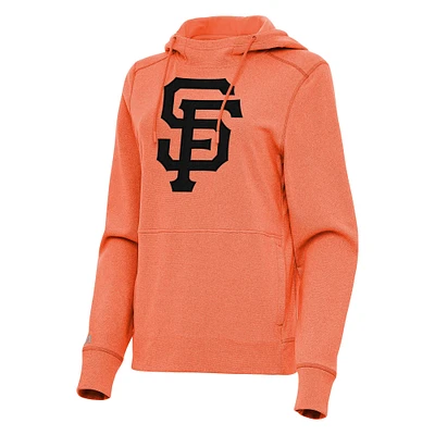 Women's Antigua Heather Orange San Francisco Giants Justice Pullover Hoodie