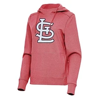 Women's Antigua Heather Red St. Louis Cardinals Justice Pullover Hoodie