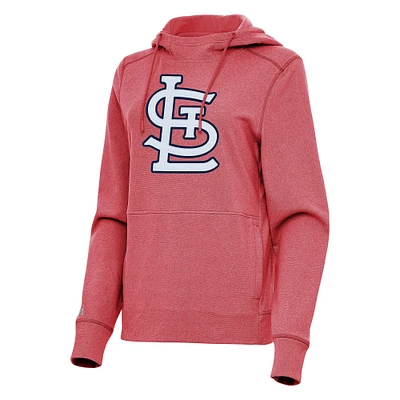 Women's Antigua Heather Red St. Louis Cardinals Justice Pullover Hoodie