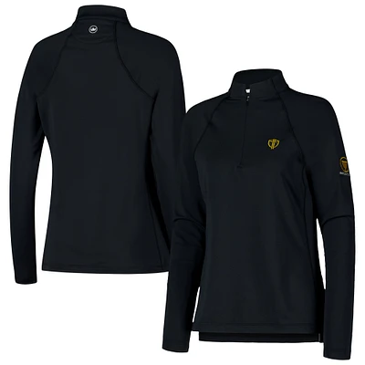 Women's Peter Millar Black Presidents Cup International Team Raglan Perth Quarter-Zip Top