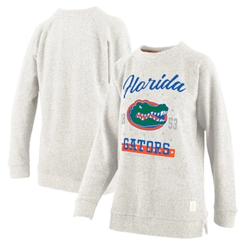 Women's Pressbox Oatmeal Florida Gators Plus Comfy Cairo Terry Pullover Sweatshirt