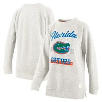 Women's Pressbox Oatmeal Florida Gators Plus Comfy Cairo Terry Pullover Sweatshirt