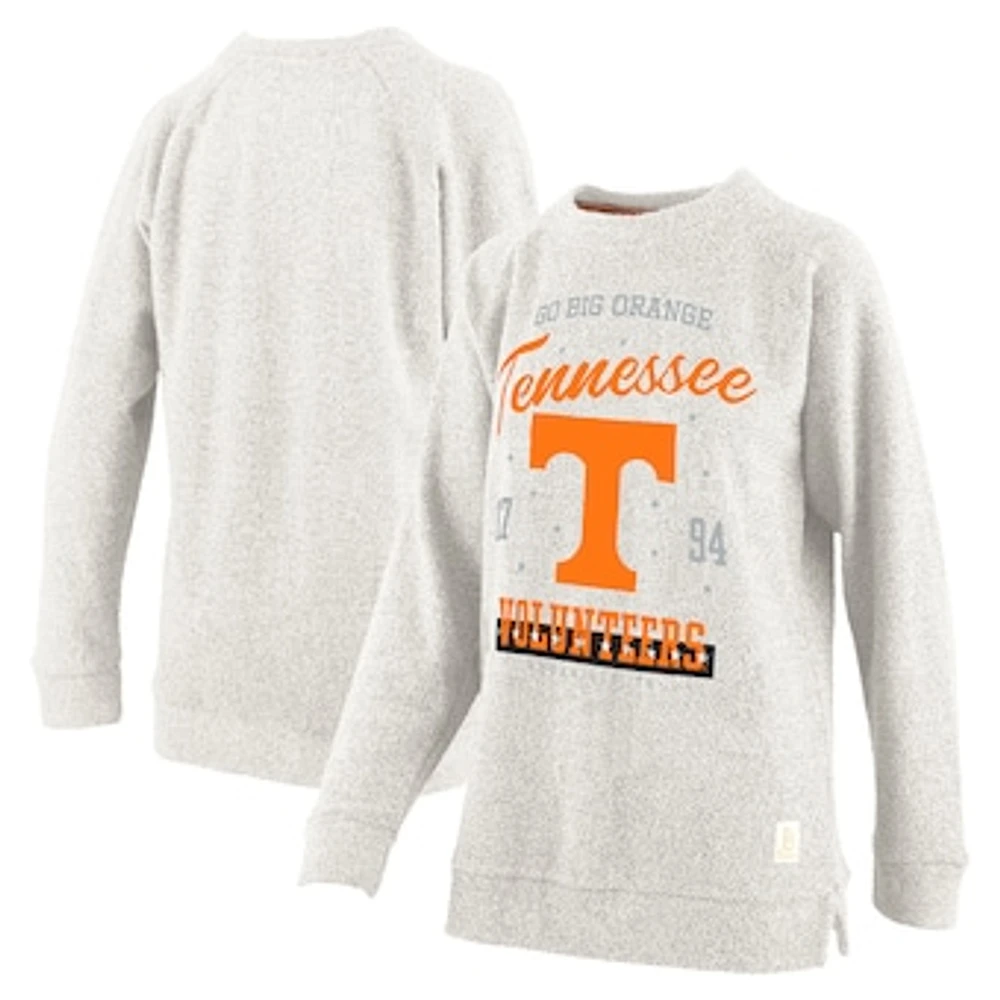 Women's Pressbox Oatmeal Tennessee Volunteers Plus Comfy Cairo Terry Pullover Sweatshirt