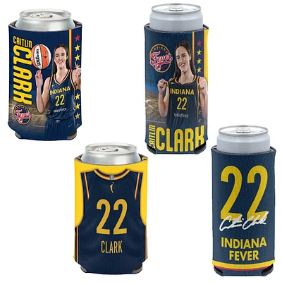 WinCraft Caitlin Clark Indiana Fever 4-Pack 12oz. Can & Slim Can Cooler Set