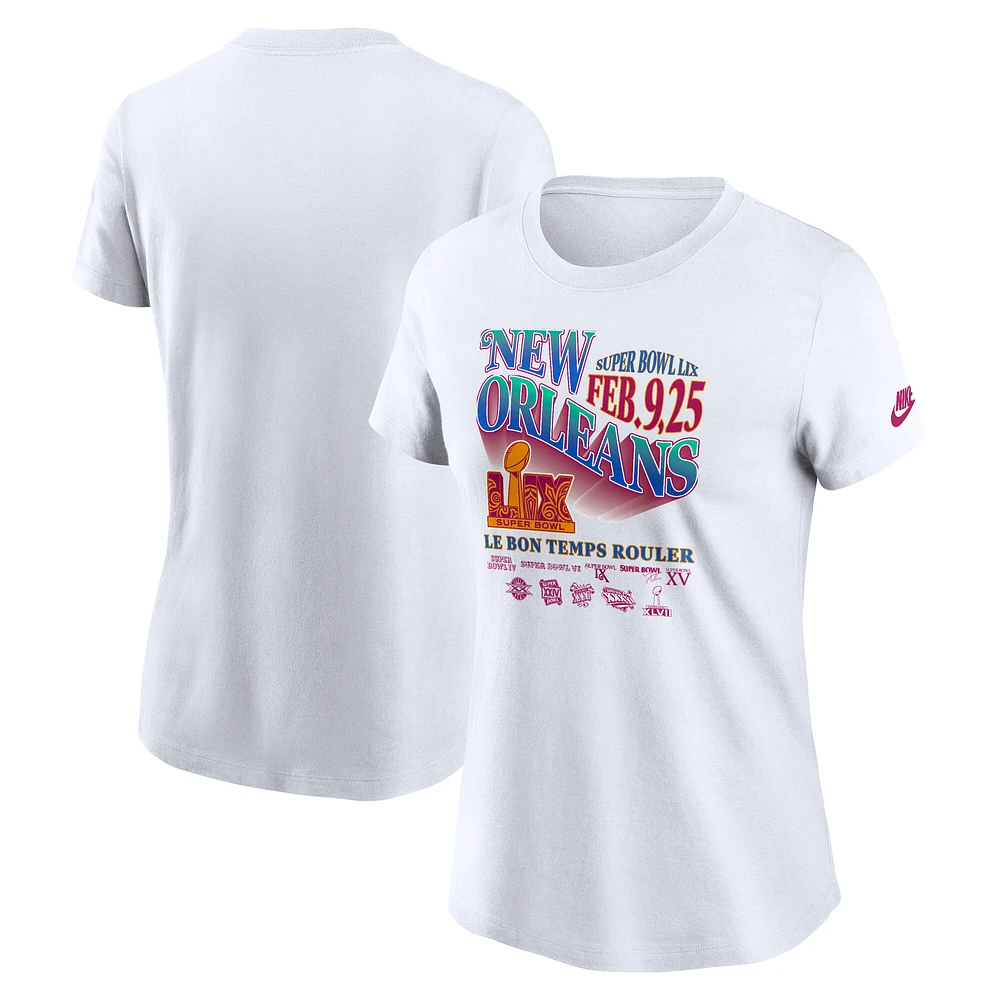 Women's Nike White Super Bowl LIX Club Crew T-Shirt