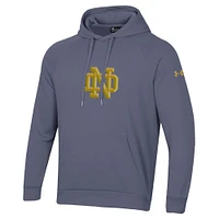 Men's Under Armour Navy Notre Dame Fighting Irish 2024 Shamrock Series Rival Fleece Pullover Hoodie