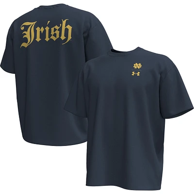 Men's Under Armour Navy Notre Dame Fighting Irish 2024 Shamrock Series Heavyweight T-Shirt