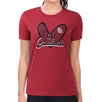 Women's G-III 4Her by Carl Banks St. Louis Cardinals Leopard Heart Fitted T-Shirt