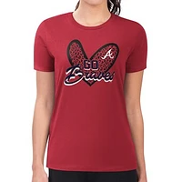 Women's G-III 4Her by Carl Banks Red Atlanta Braves Leopard Heart Fitted T-Shirt