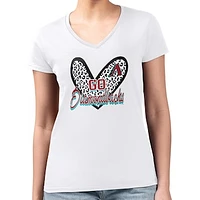 Women's G-III 4Her by Carl Banks Arizona Diamondbacks Leopard Heart Fitted V-Neck T-Shirt