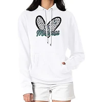 Women's G-III 4Her by Carl Banks White Seattle Mariners Leopard Heart Pullover Hoodie