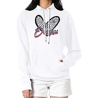 Women's G-III 4Her by Carl Banks White Los Angeles Dodgers Leopard Heart Pullover Hoodie