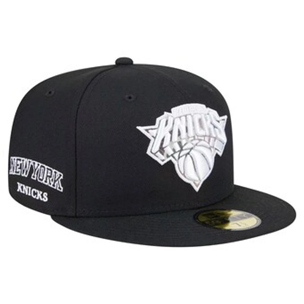 Men's New Era Black York Knicks Camo Print UV 59FIFTY Fitted Hat