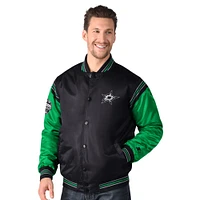 Men's Starter Black Dallas Stars 2024 NHL Global Series Full-Snap Varsity Jacket