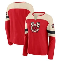 Women's Fanatics  Red Chicago Blackhawks 2025 NHL Winter Classic Frozen Long Sleeve Notch Neck T-Shirt