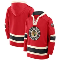 Men's Fanatics  Red Chicago Blackhawks 2025 NHL Winter Classic Inside Line Fleece Pullover Hoodie