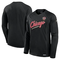 Men's Fanatics  Black Chicago Blackhawks 2025 NHL Winter Classic Authentic Pro Poly Tech Long Sleeve T-Shirt